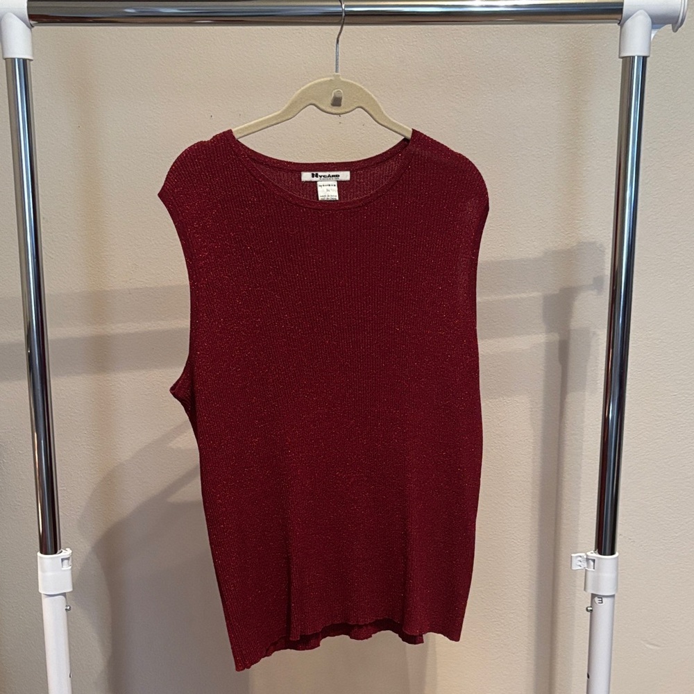 The Kooples Burgundy Sleeveless Muscle Tee